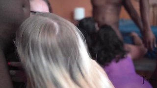 Horny PAWGs interracial sex orgy incredible adult clip