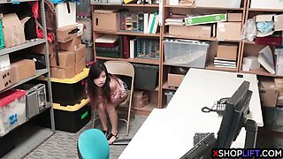 Scared teen shoplifter gets caught stealing by security