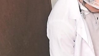 Doctor and Nurse Can't Resist and Have Sex in the Hospital Bathroom During Their Shift
