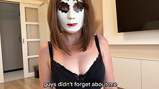 Masked girl on a Halloween gave it to her friend POV