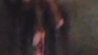 Orgasm cum of black mama cougar, she enjoyed video call fuck