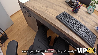 VIP4K. Sweet big titty Amalia Davis is having anal fun in the office