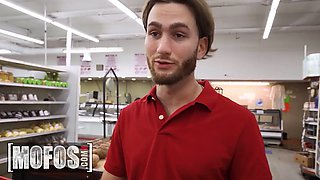 Mofos - aubry babcock gets nasty in the supermarket and sucks her coworker's shaft in public