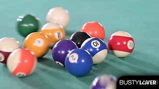 Busty Broad Kitana Lure Puts A Pool Cue In Her Pussy Before She Gets Smacked By Her Bf's Eightball