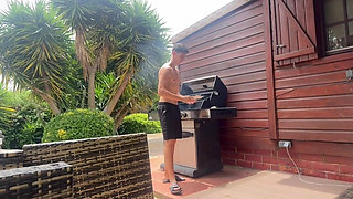 I Get Horny While a Bbq and Fucking My Wife in Full View of Everyone Creampie- Yasmina Khan
