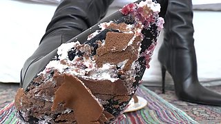 Smoking Mistress and Delicious Dessert From Boot Soles, POV Clip, Lady Victoria Valente