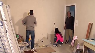 Lucianna Karel - Sexy Girl Gets Railed By Workers Huge Dick And Cumshot