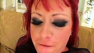 Loving redheaded Sophie Lynx handles anal toys in solo