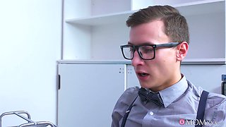 Mature Mom's Passion in Fiery Office Geek Heat