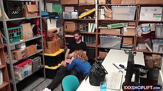Female mall officer punish fucks a shoplifter dude