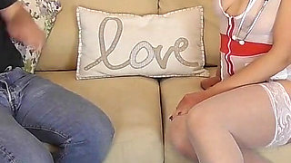 Lucy Love the Covid Nurse Visits Mr. Creampie