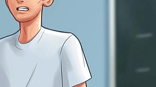 Gorgeous Busty Slut Fills Her Pussy with Big Dildo - Summertime Saga 3D Animated Porn Game