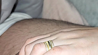 Step mom hand slip on step son small dick