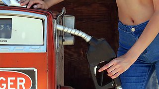 Petite Latina MILF gets naked outdoors