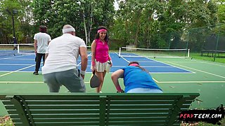 Having Sneaky Sex Right in the Middle of a Tennis Game - PervTeen