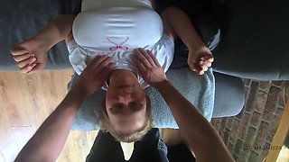 Perfectly Positioned for His Cock