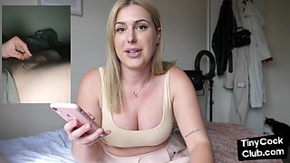 Seducing slut loves talking dirty about small white di
