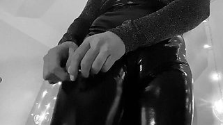 Big pussy and ass trought a latex pants: Big Ass, Solo  Fetish Porn