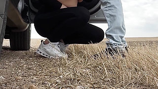 Suck Dick TWICE in 1 Day! Roadside and at Camp!