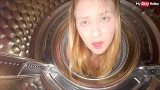 Stepbro I'm stuck! German amateur Maja Meer gets fucked in the washing machine - MyDirtyHobby