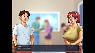 Sister, office granny, cartoon