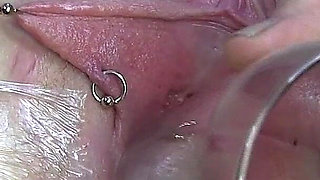 Far Spread and Pumped Pussy Worked with Dildos Glasses and Billiard Ball Part3