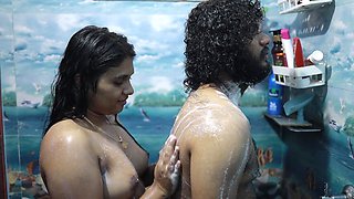 Bath with Step Sister and Romance Sex Part 1,vaishnavy and Sharun Raj Bath Romance with Sex, Malayali Couple Bath Romance