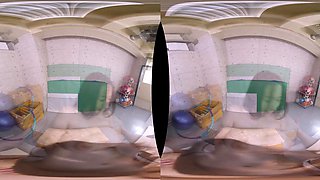 Asian hot babe VR office sex