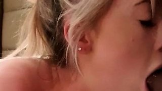 Blonde teen likes the big cock inside her