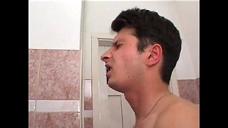 Granny with Hairy Pussy Fucked and Pissed in Mouth by Old Husband and Young Boy