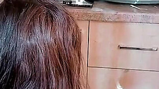 I Had Hot Sex with My Sister in the Kitchen and Ejaculated Inside Her Pussy and Cum Came Out of It