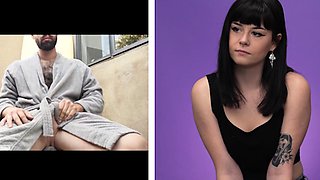 Reaction CFNM baes watching guys jerking
