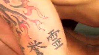 Amazing girl washes his body and then massages it