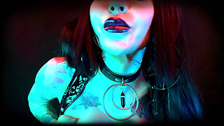 Spit Eater Simp for Goth Mistress - POV, Spitting, Humiliation JOI, Gothic, Black Lips