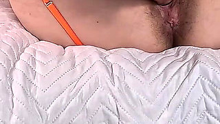 Pussy Pounded with Thrusting Dildo