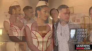 Sexy Uniform slut dominates lucky guy