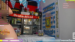 Naughty Busty German Girl Celebrates Oktoberfest Total Naked Playing Sexy Game in Stream