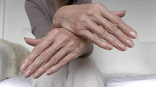 Lady Victoria Valente - Cashmere Outfit, Beautiful Hands, Short Fingernails, Close-ups, JOI, Nipple Play and CBT