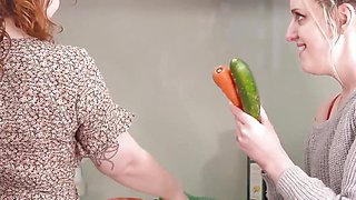 Veggies Inside Charlie Forde! Emberly Adams Drills Her Cunt!