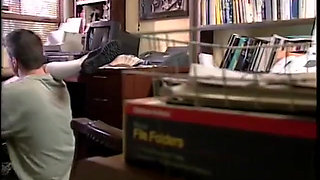 Blonde teen fucks all over dorm