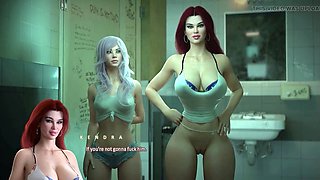 Threesome with redhead MILF aunt Kendra in the apocalypse