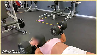 Wifey gets all hot and sexy in the gym with her perfect body