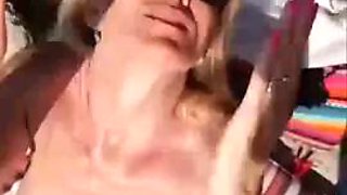 Horny mature blonde fucked by three random guys on the beach live at sexycamx.com: Porn