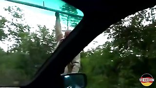 Hitchhiking Girl Gets Fucked in the Car