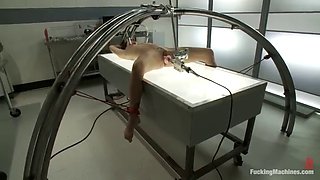 tied up tattooed brunette tori lux fucked by machine and sybian