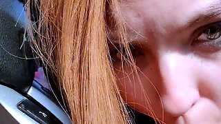 Amateur redhead blowing pov style