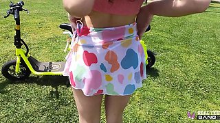 POV Porn outdoor casting with cute Liz Jordan