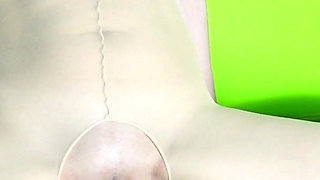 Fisting Skinny MILF and Huge Cucumber Insert Real Homemade Squirting Bodystocking