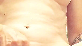 Morning Masturbation, handjob Squirted the Entire Toilet While Stepdad Is in the Kitchen