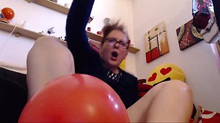 Big Wet Orgasm for These Big Balloons Inflated Together with You